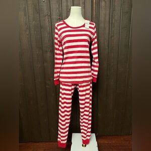 Leveret Women’s Holiday Christmas Pajamas Sz S NWT 100% Cotton Red/White Striped